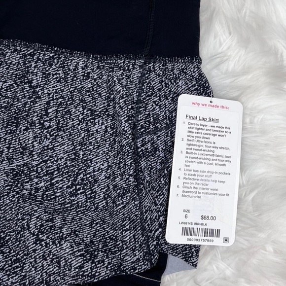 LULULEMON FINAL LAP SKORT/SKIRT SIZE 6 - Picture 8 of 16